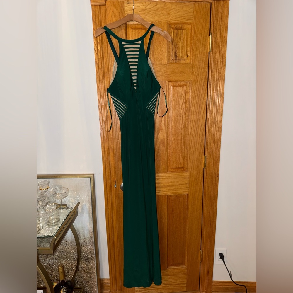Faviana Striking Emerald Backless Dress
